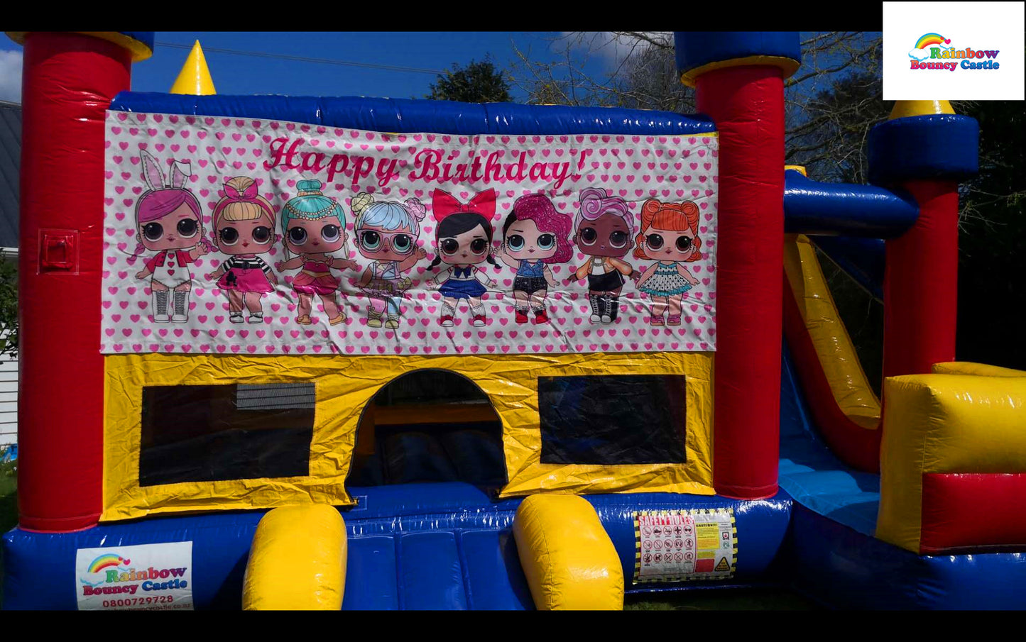 Hopping Castle with Themed Banner