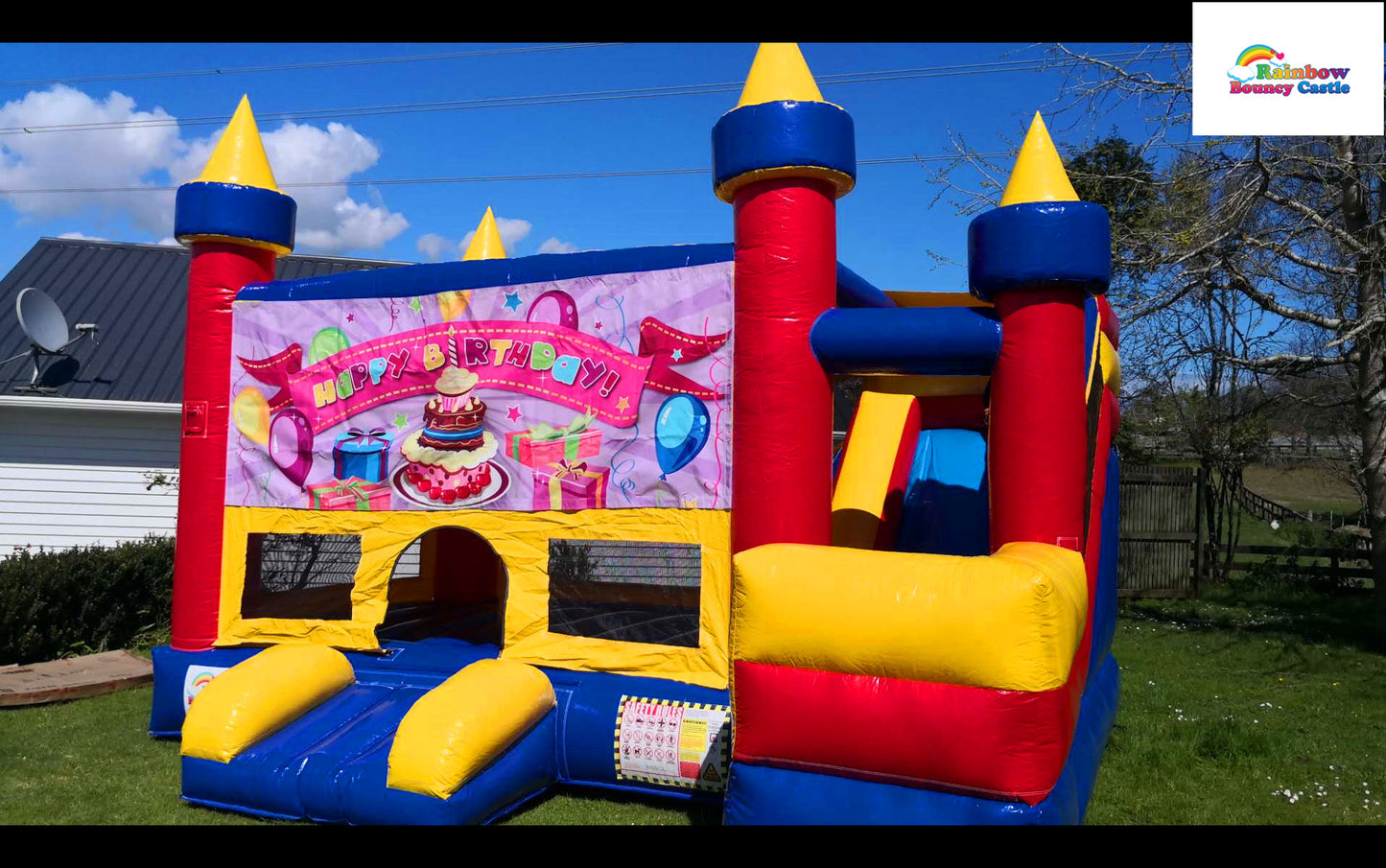 Hopping Castle with Themed Banner